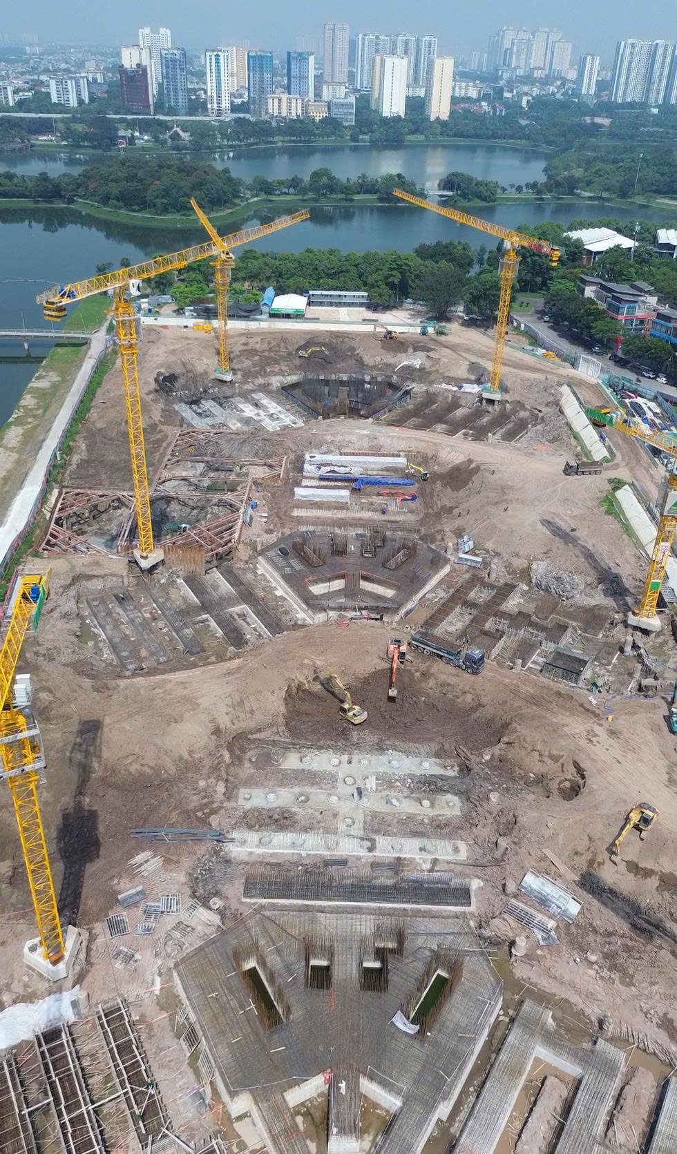 Hình ảnh thực tế thi công phần móng HH2 Gamuda Yên Sở tháng 6 năm 2026